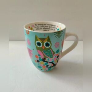 Owl Mug by Divinity Scripture. Verse: Joshua 1:9. Owl Collectable Flowers